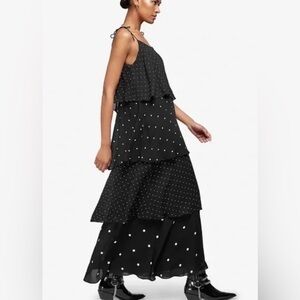 Anine Bing Tiered Polka Dot Dress